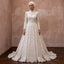 Romantic Muslim Lace Wedding Dress with Long Sleeves