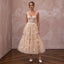 Romantic Nude Tulle Tea - Length Wedding Dress for Engagement Shoot - Apparel & Accessories > Clothing > Wedding & Bridal Party Dresses > Wedding Dresses - Mignonette Bridal