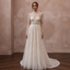Romantic Pearl-Encrusted Tulle Long Sleeve for Vow Renewal