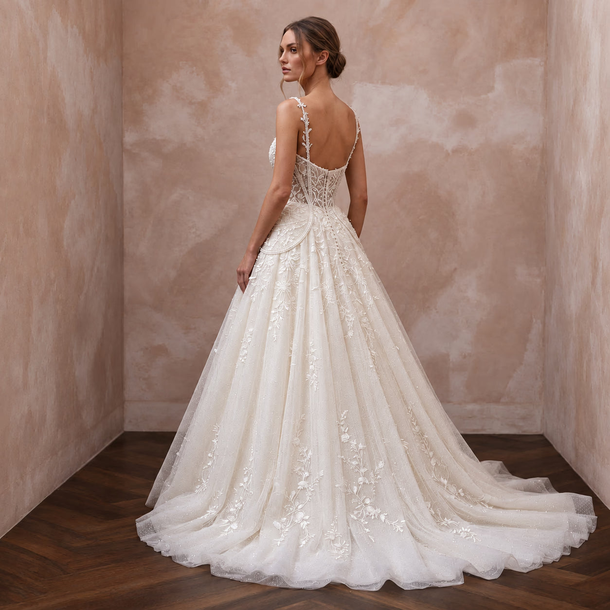 Romantic Princess Wedding Dress with Embroidered Bodice Secondary image