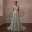 Romantic Sage Green Floral Lace Dress for Botanical Elopement