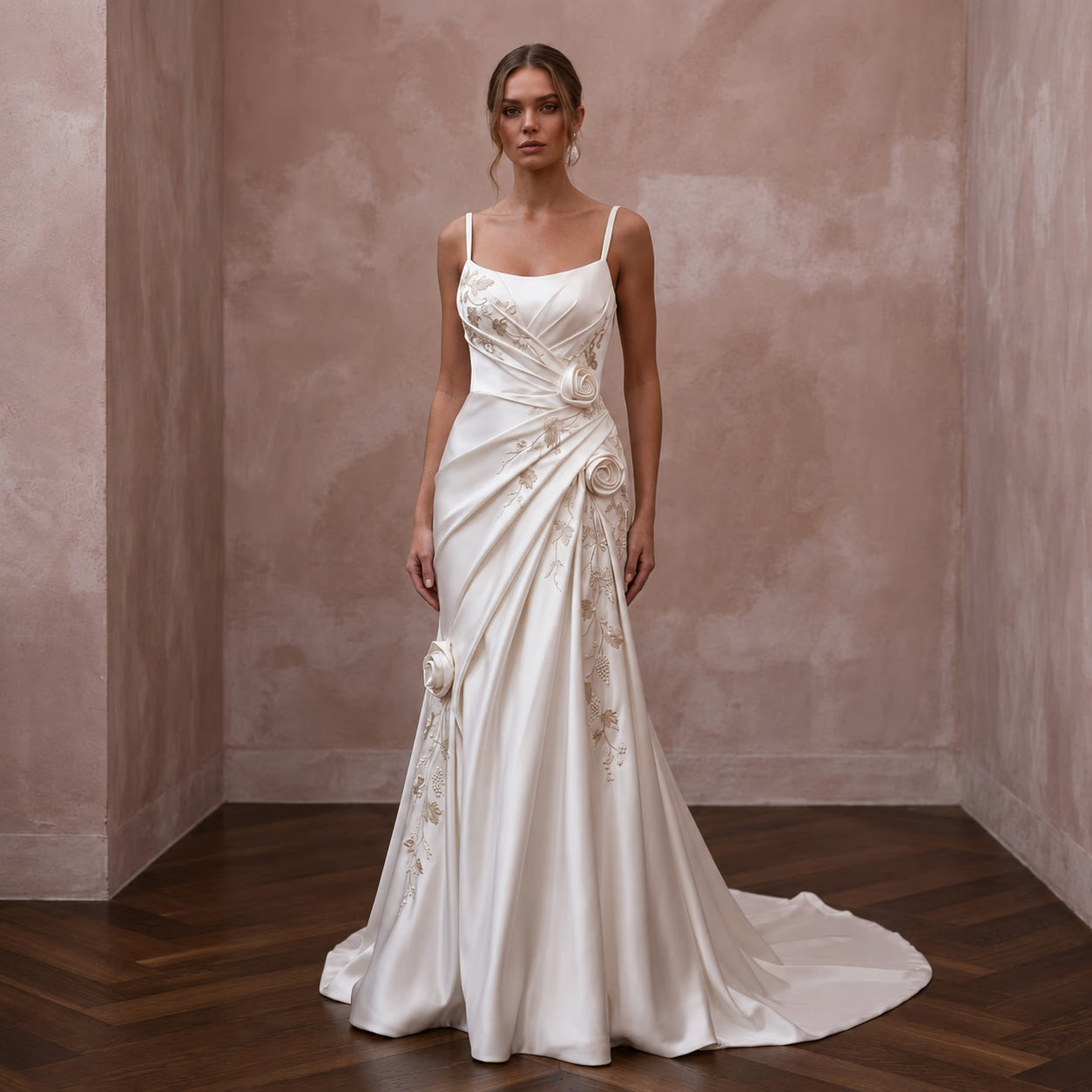 Romantic Satin Wedding Dress for a Vineyard Elopement
