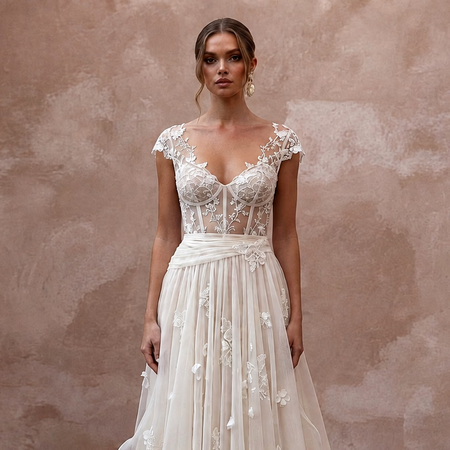 Romantic Silk Habotai Wedding Dresses with Lightweight Beauty - Apparel & Accessories > Clothing > Wedding & Bridal Party Dresses > Wedding Dresses - Mignonette Bridal