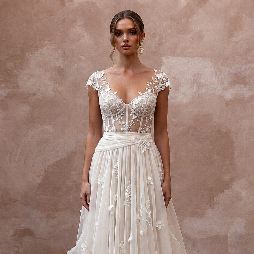 Romantic Silk Habotai Wedding Dresses with Lightweight Beauty