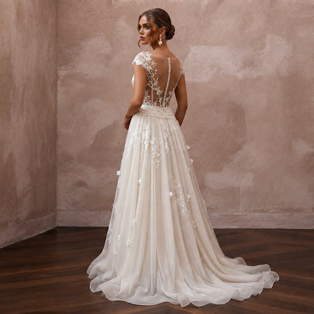 Romantic Silk Habotai Wedding Dresses with Lightweight Beauty - Apparel & Accessories > Clothing > Wedding & Bridal Party Dresses > Wedding Dresses - Mignonette Bridal