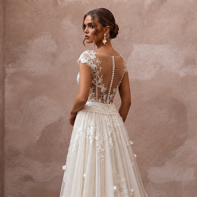 Romantic Silk Habotai Wedding Dresses with Lightweight Beauty - Apparel & Accessories > Clothing > Wedding & Bridal Party Dresses > Wedding Dresses - Mignonette Bridal
