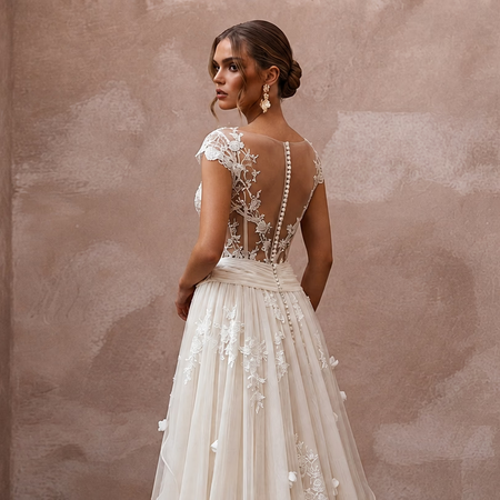 Romantic Silk Habotai Wedding Dresses with Lightweight Beauty - Apparel & Accessories > Clothing > Wedding & Bridal Party Dresses > Wedding Dresses - Mignonette Bridal