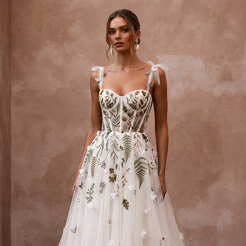 Romantic Tulle Bridal Dress for a Woodland Wedding