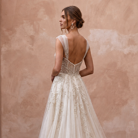 Romantic Tulle Bridal Dress for an Evening Ballroom Wedding - Apparel & Accessories > Clothing > Wedding & Bridal Party Dresses > Wedding Dresses - Mignonette Bridal
