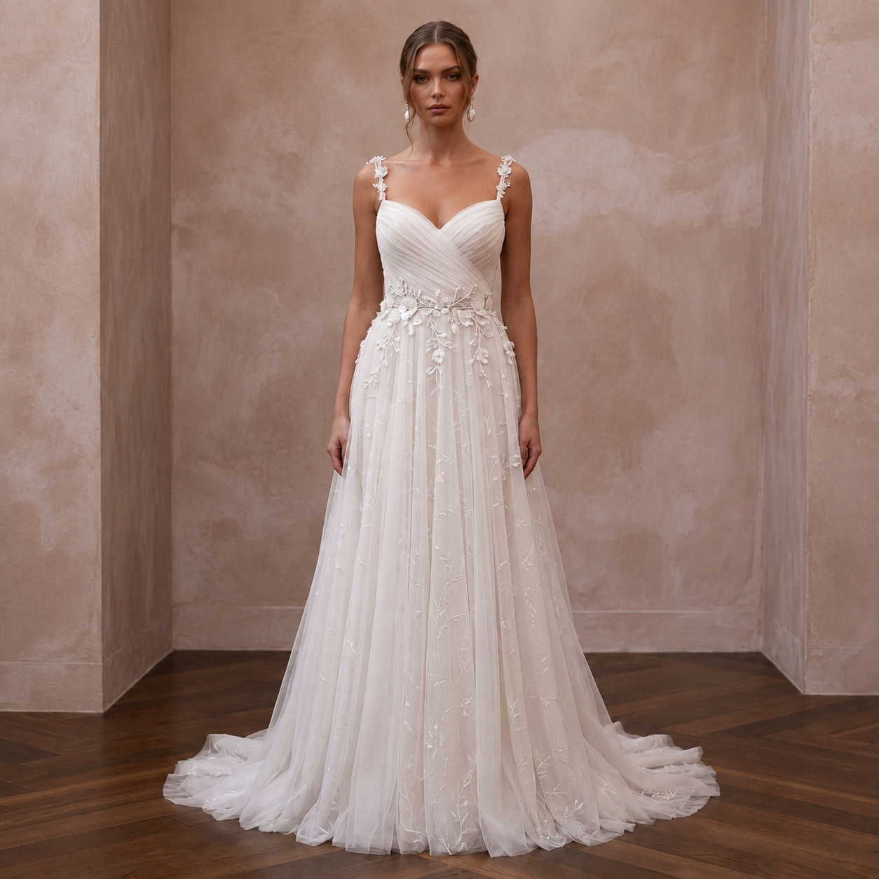 Romantic Tulle Reception Bridal Gown - Apparel & Accessories > Clothing > Wedding & Bridal Party Dresses > Wedding Dresses - Mignonette Bridal