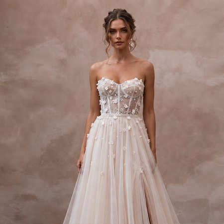 Romantic Tulle Reception Wedding Dress - Apparel & Accessories > Clothing > Wedding & Bridal Party Dresses > Wedding Dresses - Mignonette Bridal