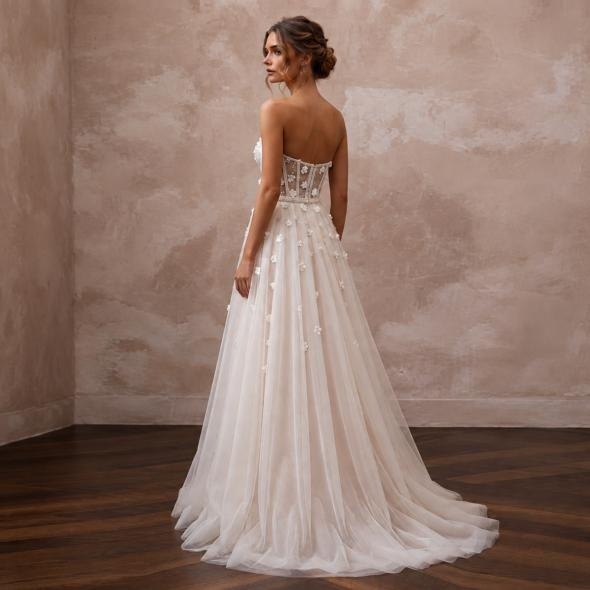 Romantic Tulle Reception Wedding Dress - Apparel & Accessories > Clothing > Wedding & Bridal Party Dresses > Wedding Dresses - Mignonette Bridal