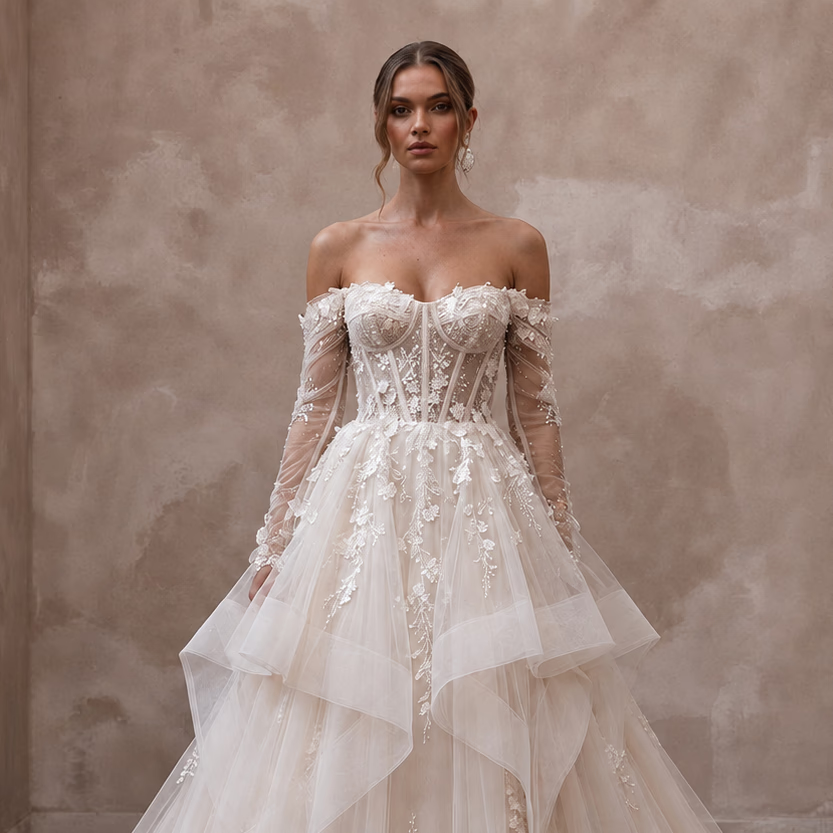 Romantic Tulle Wedding Dress for a Cathedral Ceremony