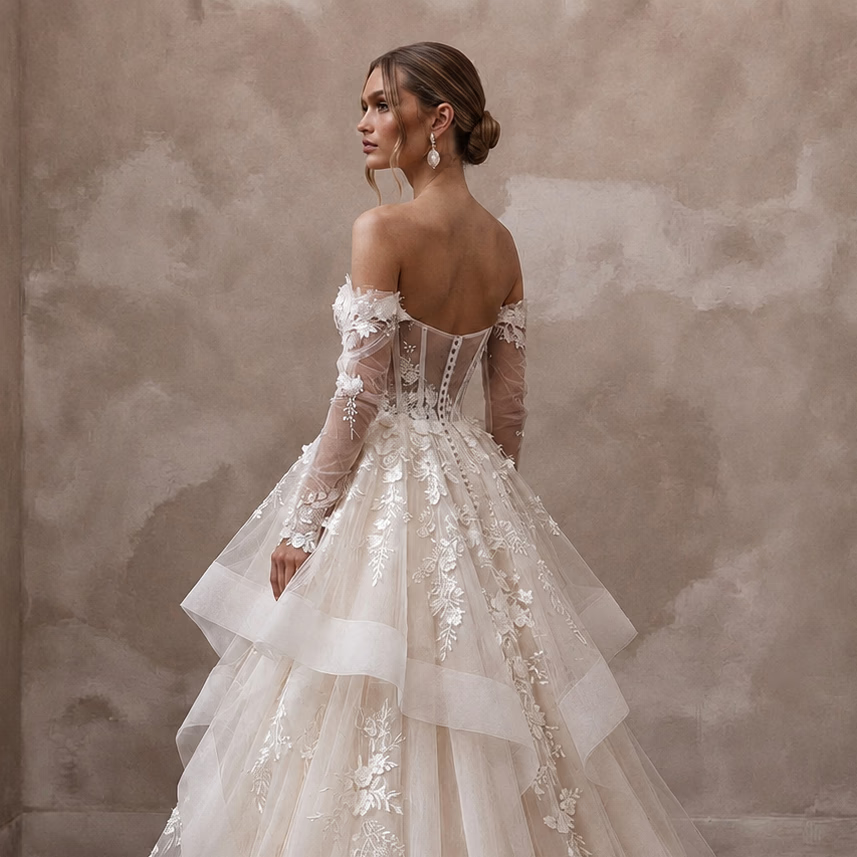 Romantic Tulle Wedding Dress for a Cathedral Ceremony