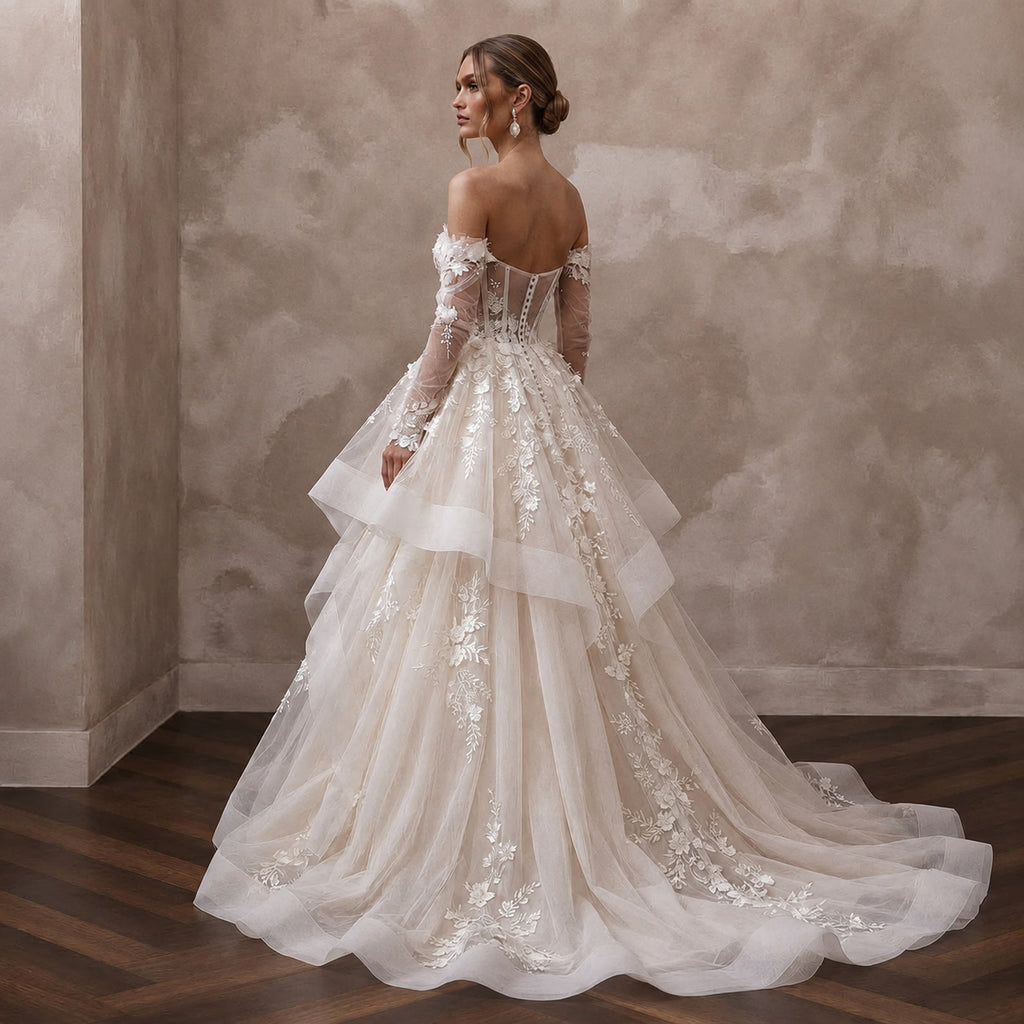 Romantic Tulle Wedding Dress for a Cathedral Ceremony