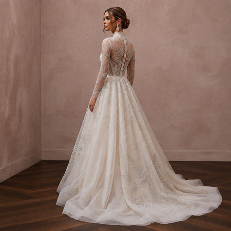 Romantic Tulle Wedding Dress for a Snowy Elopement