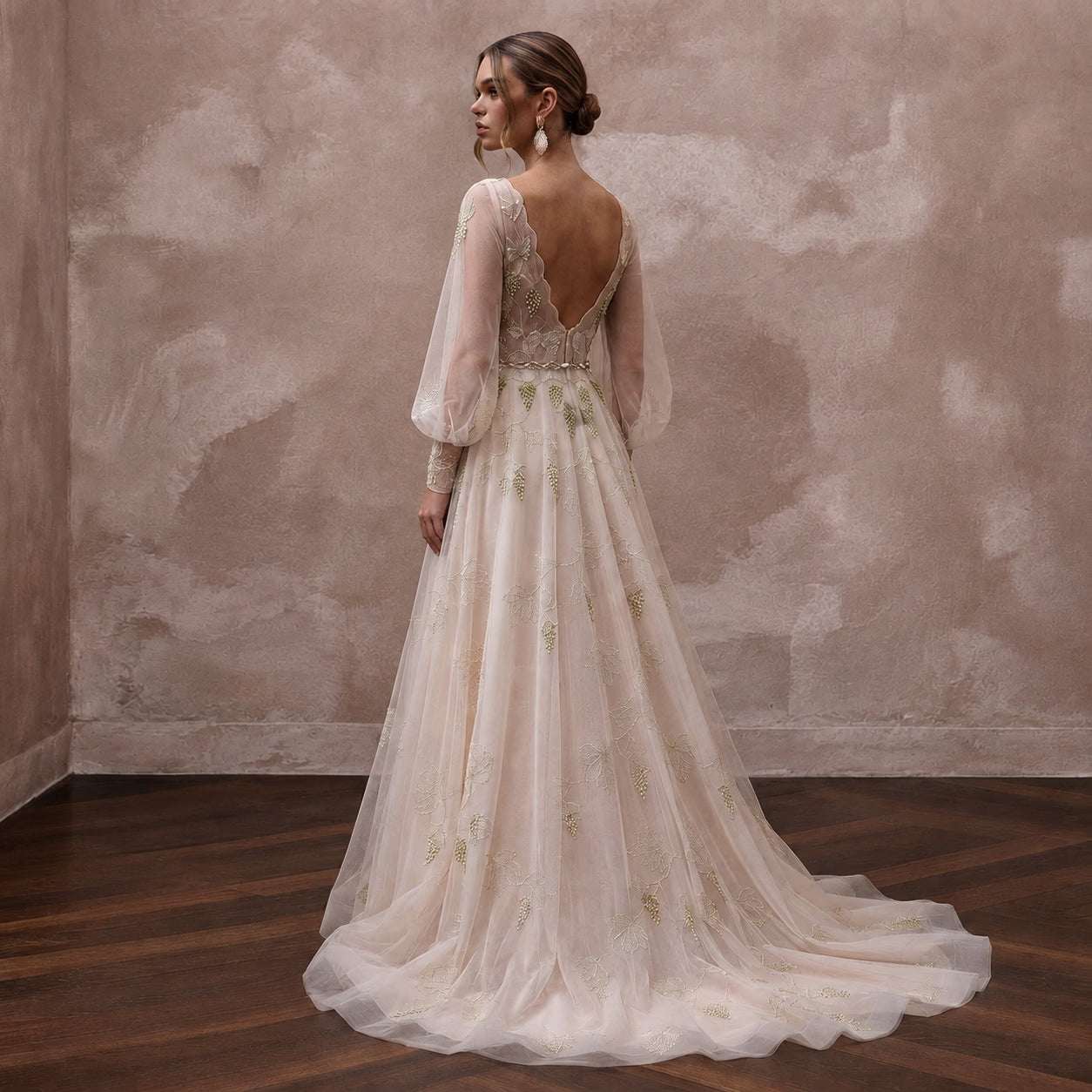 Romantic Tulle Wedding Dress for a Vineyard Reception - Apparel & Accessories > Clothing > Wedding & Bridal Party Dresses > Wedding Dresses - Mignonette Bridal