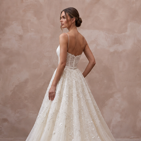 Romantic Tulle Wedding Dress with Detachable Overskirt