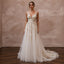 Romantic Tulle Wedding Dress with Floral Embroidery for an Outdoor Wedding
