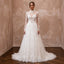 Romantic Tulle Wedding Dress with Long Sleeves and A-Line Silhouette