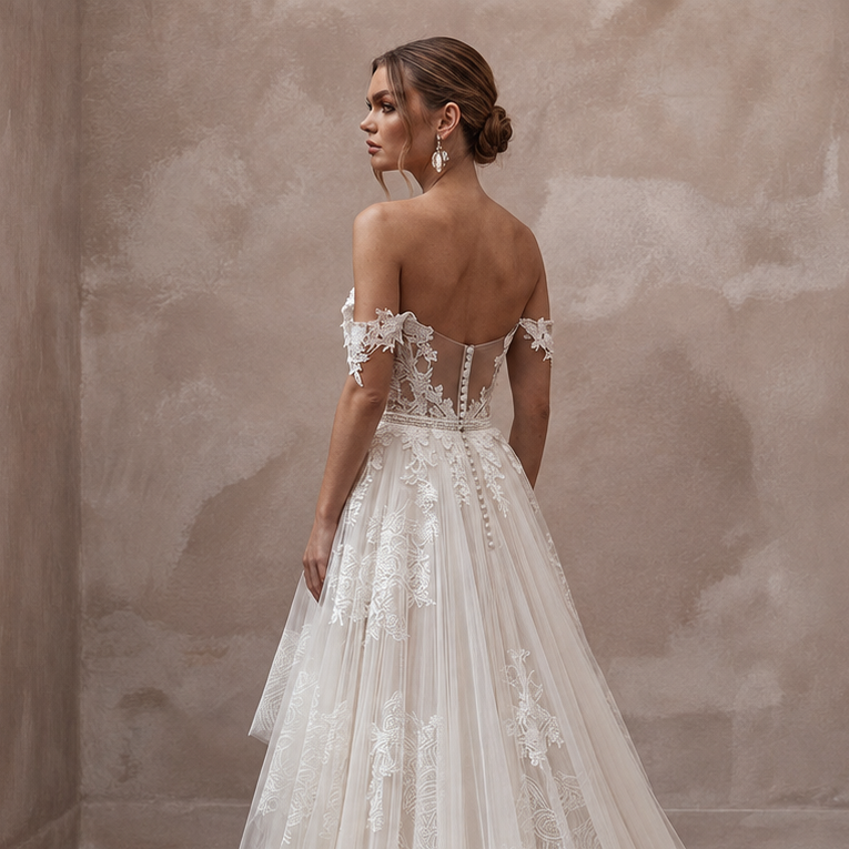 Romantic Wedding Dresses with Cascading Lace Trains