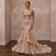Rose Gold Beaded Tulle Mermaid Gown for Black Tie Wedding