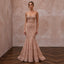 Rose Gold Beaded Tulle Mermaid Gown for Black Tie Wedding Guest