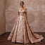 Rose Gold Wedding Dresses with Metallic Floral Embroidery - Apparel & Accessories > Clothing > Wedding & Bridal Party Dresses > Wedding Dresses - Mignonette Bridal