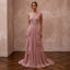Rose Quartz Pink Pleated Chiffon Gown for Pink - Themed Reception - Apparel & Accessories > Clothing > Wedding & Bridal Party Dresses > Wedding Dresses - Mignonette Bridal