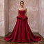 Ruby Red Sculptural Faille Peplum Bodice Strapless Ball Gown