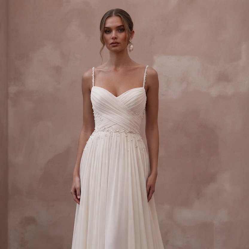 Ruched Chiffon Wedding Dresses with Flattering Shapes