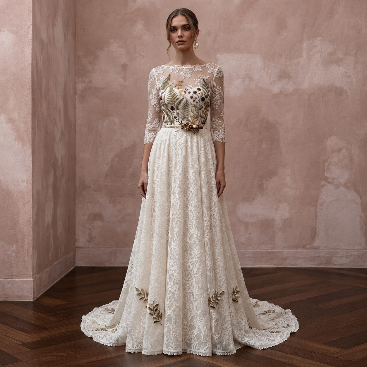 Rustic Lace Wedding Dress for a Forest Ceremony
