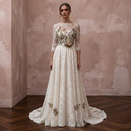Rustic Lace Wedding Dress for a Forest Ceremony