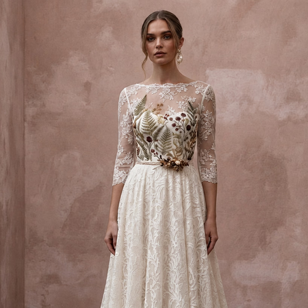 Rustic Lace Wedding Dress for a Forest Ceremony
