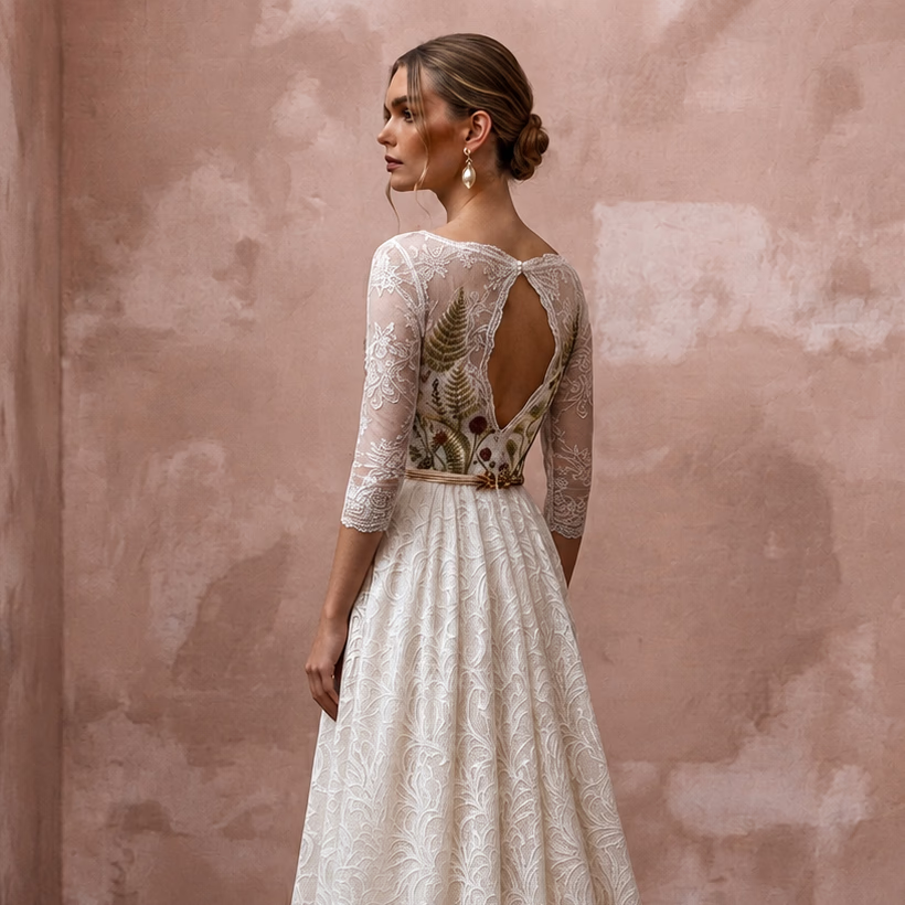 Rustic Lace Wedding Dress for a Forest Ceremony