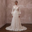 Rustic Lace Wedding Dress with Bishop Sleeves for a Country Wedding