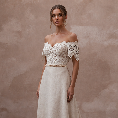 Rustic Wedding Dresses with Cotton Lace Accents