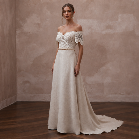 Rustic Wedding Dresses with Cotton Lace Accents