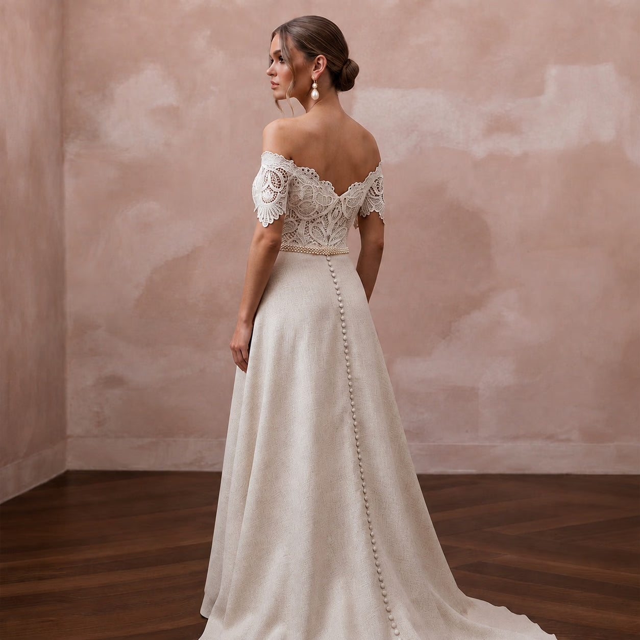 Rustic Wedding Dresses with Cotton Lace Accents - Apparel & Accessories > Clothing > Wedding & Bridal Party Dresses > Wedding Dresses - Mignonette
