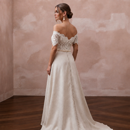 Rustic Wedding Dresses with Cotton Lace Accents