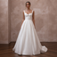 Satin-Faced Off-White Organza Minimalist Ball Gown for Courthouse