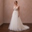 Scoop Neck Tulle Wedding Gown for a Garden Wedding - Apparel & Accessories > Clothing > Wedding & Bridal Party Dresses > Wedding Dresses - Mignonette Bridal