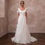 Scoop Neck Wedding Dresses with Romantic Draping