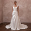 Scoop Neck Wedding Dresses with Romantic Satin Draping - Apparel & Accessories > Clothing > Wedding & Bridal Party Dresses > Wedding Dresses - Mignonette Bridal