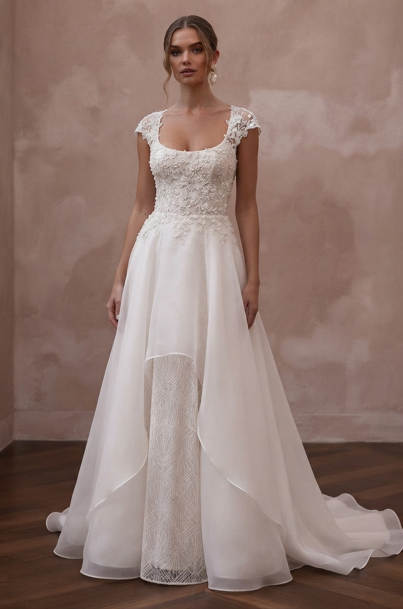 Scoop Neck Wedding Dresses with Timeless Elegance Main image