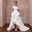 Sculptural White Mikado Silk High-Low Hem Architectural Dress