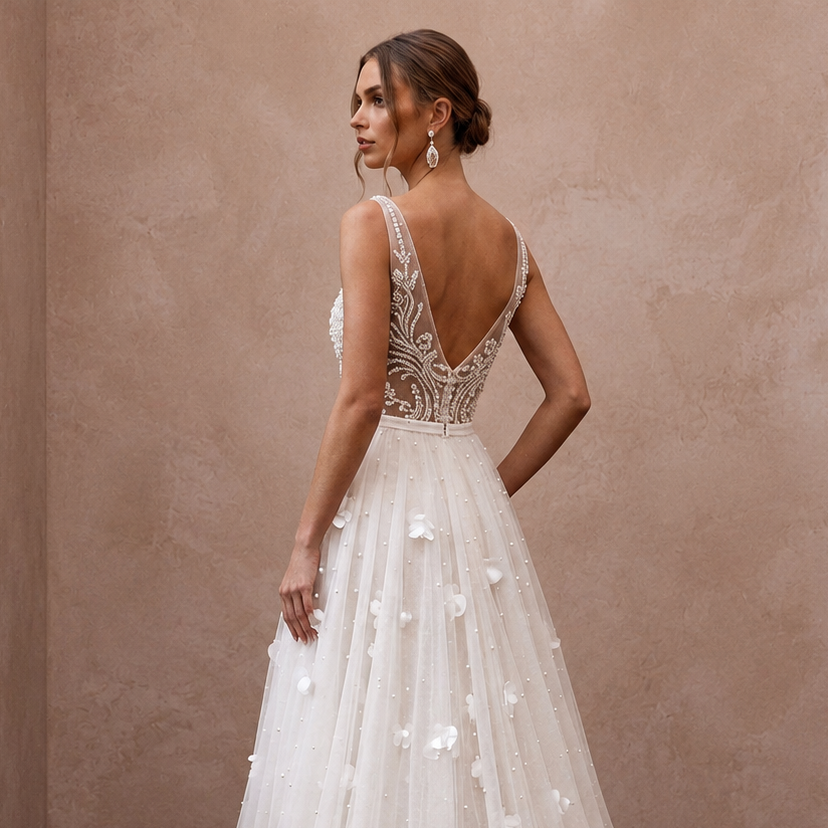 Second Look Tulle Bridal Dress for the Wedding Reception - Apparel & Accessories > Clothing > Wedding & Bridal Party Dresses > Wedding Dresses - Mignonette Bridal