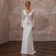 Second Wedding Crepe Sheath Wedding Dress with V - Neck - Apparel & Accessories > Clothing > Wedding & Bridal Party Dresses > Wedding Dresses - Mignonette Bridal