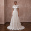 Second Wedding Lace A - Line Wedding Dress with Short Sleeves - Apparel & Accessories > Clothing > Wedding & Bridal Party Dresses > Wedding Dresses - Mignonette Bridal