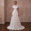 Second Wedding Lace A-Line Wedding Dress with Short Sleeves